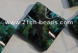 CCS688 15.5 inches 30*30mm wavy diamond dyed chrysocolla beads