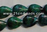 CCS691 15.5 inches 13*17mm flat teardrop dyed chrysocolla beads