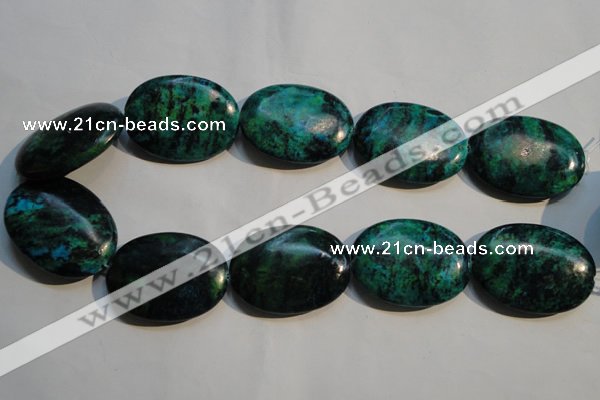 CCS701 15.5 inches 30*40mm oval dyed chrysocolla gemstone beads