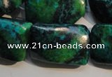 CCS706 15.5 inches 20*30mm twisted rectangle dyed chrysocolla beads