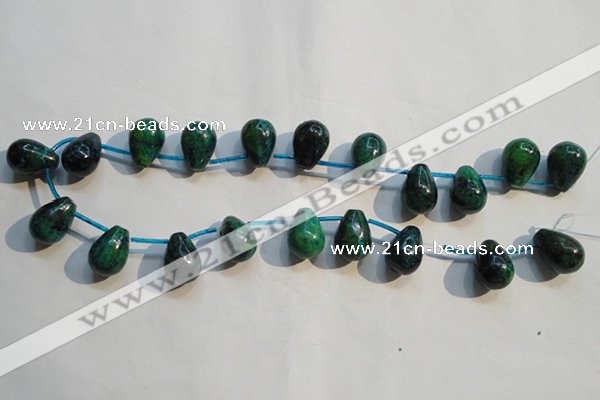 CCS714 Top-drilled 13*18mm teardrop dyed chrysocolla gemstone beads