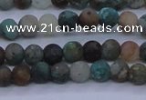 CCS760 15.5 inches 4mm round matte natural chrysocolla beads