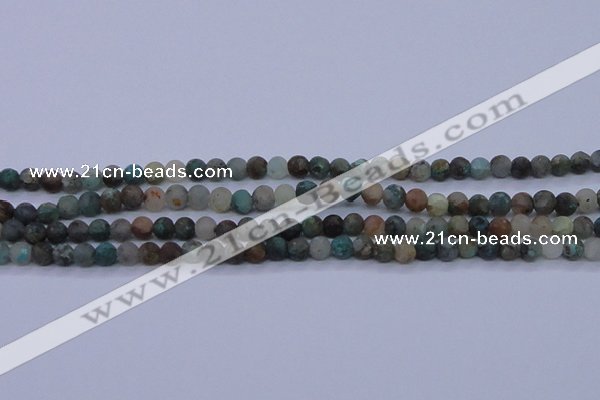 CCS760 15.5 inches 4mm round matte natural chrysocolla beads