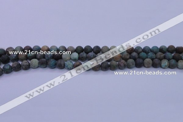 CCS761 15.5 inches 6mm round matte natural chrysocolla beads