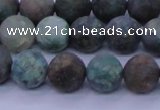 CCS763 15.5 inches 10mm round matte natural chrysocolla beads