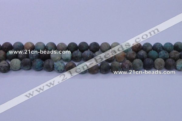 CCS763 15.5 inches 10mm round matte natural chrysocolla beads