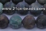 CCS765 15.5 inches 14mm round matte natural chrysocolla beads