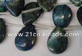 CCS92 Top-drilled 15*20mm flat teardrop dyed chrysocolla gemstone beads