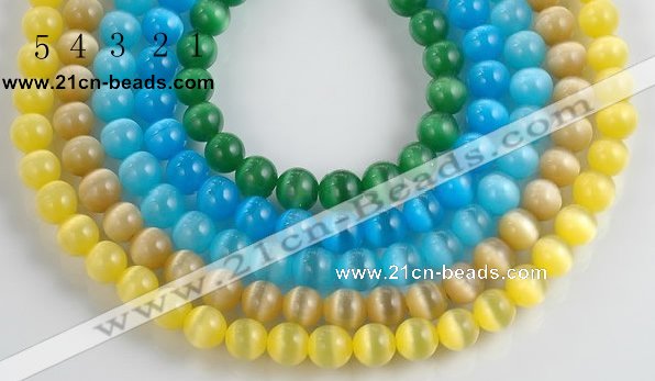 CCT03 10mm different color round cats eye beads Wholesale