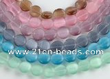 CCT04 10mm different color coin shape cats eye beads Wholesale