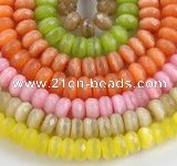 CCT05 14 inch 7*12mm faceted roundel cats eye beads Wholesale