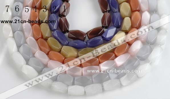 CCT07 14 inches 9*16mm faceted brick cats eye beads Wholesale