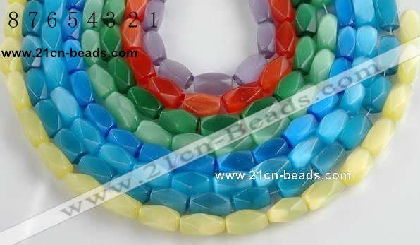 CCT08 Faceted brick 14 inches 9*16mm cats eye beads Wholesale