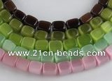 CCT10 8*10mm different color cuboid cats eye beads Wholesale