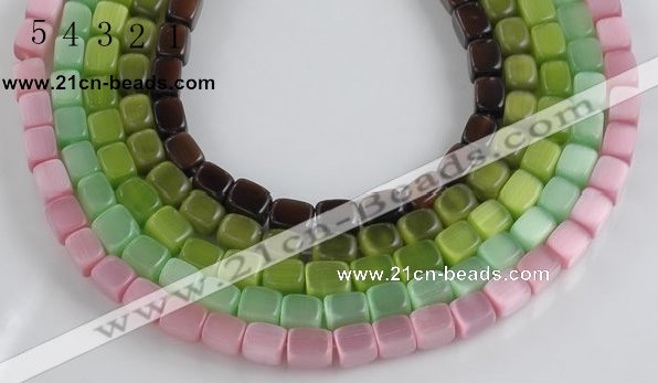 CCT10 8*10mm different color cuboid cats eye beads Wholesale