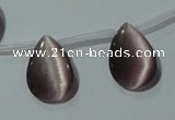 CCT1022 Top-drilled 13*18mm flat teardrop cats eye beads wholesale