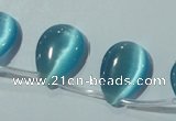 CCT1024 Top-drilled 13*18mm flat teardrop cats eye beads wholesale