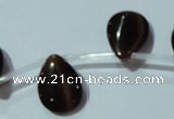 CCT1027 Top-drilled 13*18mm flat teardrop cats eye beads wholesale