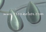 CCT1030 Top-drilled 14*22mm flat teardrop cats eye beads wholesale