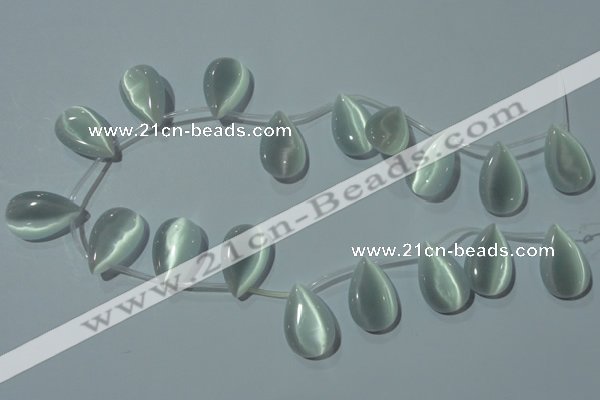 CCT1030 Top-drilled 14*22mm flat teardrop cats eye beads wholesale