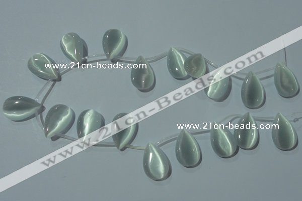 CCT1030 Top-drilled 14*22mm flat teardrop cats eye beads wholesale