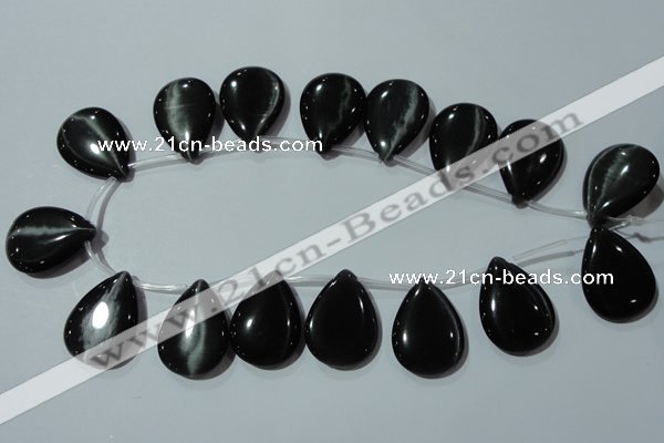 CCT1040 Top-drilled 21*29mm flat teardrop cats eye beads wholesale