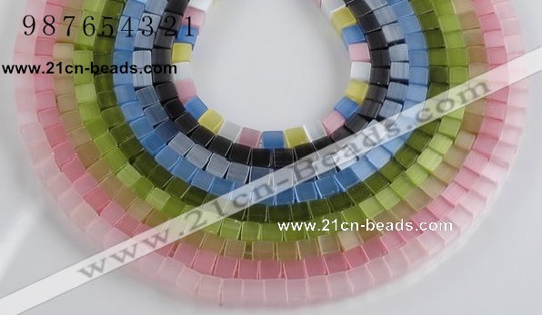 CCT11 Different color 6mm cube-shaped cats eye beads Wholesale