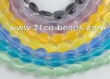 CCT12 14.5 inches 8*12mm flat teardorp cats eye beads Wholesale