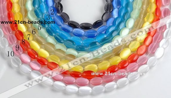 CCT13 10*15mm different color oval cats eye beads Wholesale