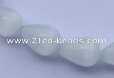 CCT16 14 inches 10*14mm teardrop white cats eye beads wholesale