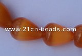 CCT18 14 inches 10*14mm teardrop orange red cats eye beads wholesale