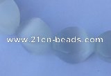 CCT24 14 inches 10*14mm twisted white cats eye beads wholesale