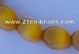 CCT26 14 inches 10*14mm twisted honey yellow cats eye beads wholesale