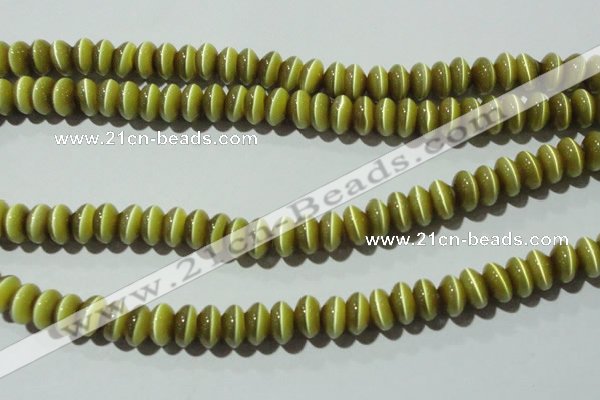 CCT278 15 inches 5*8mm rondelle cats eye beads wholesale