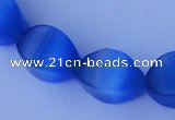 CCT30 14 inches 10*14mm twisted green cats eye beads wholesale