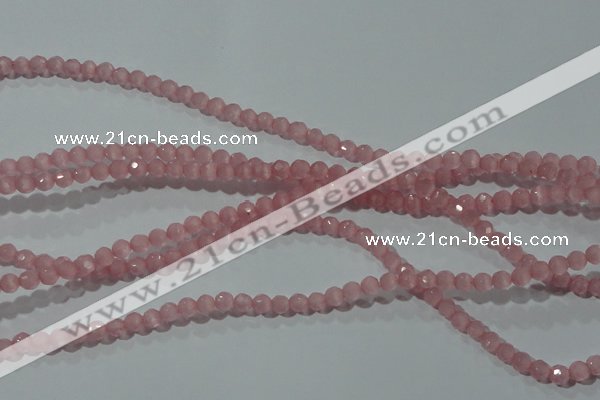 CCT305 15 inches 4mm faceted round cats eye beads wholesale