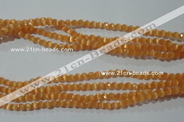 CCT306 15 inches 4mm faceted round cats eye beads wholesale