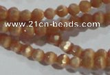 CCT308 15 inches 4mm faceted round cats eye beads wholesale