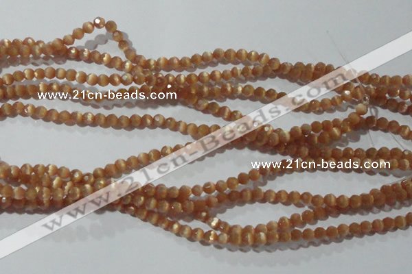 CCT308 15 inches 4mm faceted round cats eye beads wholesale