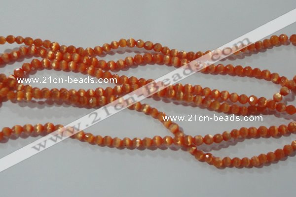 CCT309 15 inches 4mm faceted round cats eye beads wholesale