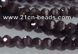 CCT313 15 inches 4mm faceted round cats eye beads wholesale