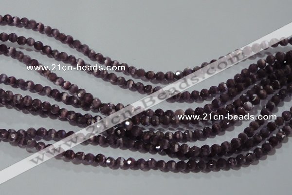 CCT313 15 inches 4mm faceted round cats eye beads wholesale