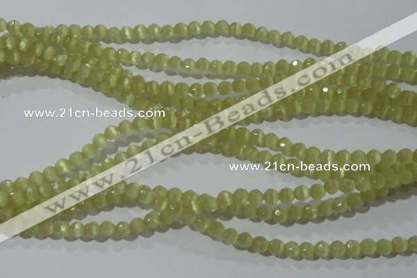 CCT314 15 inches 4mm faceted round cats eye beads wholesale