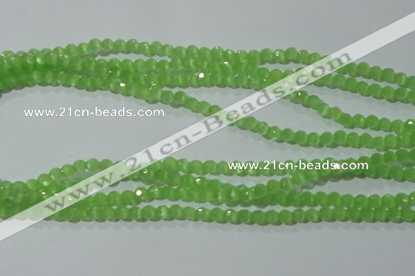 CCT315 15 inches 4mm faceted round cats eye beads wholesale