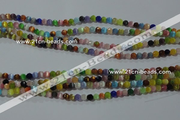 CCT318 15 inches 4mm faceted round cats eye beads wholesale