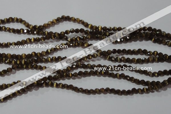 CCT320 15 inches 4mm faceted round cats eye beads wholesale