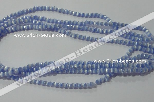 CCT321 15 inches 4mm faceted round cats eye beads wholesale