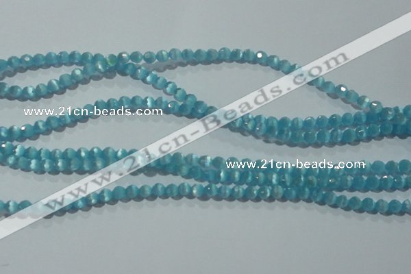 CCT324 15 inches 4mm faceted round cats eye beads wholesale