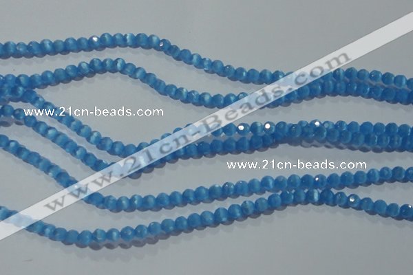 CCT325 15 inches 4mm faceted round cats eye beads wholesale