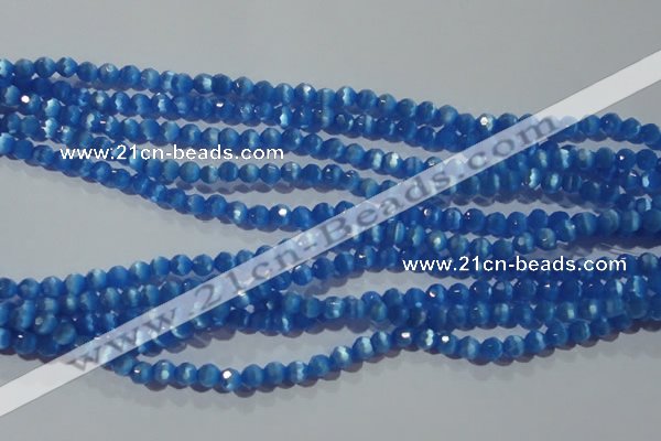 CCT326 15 inches 4mm faceted round cats eye beads wholesale